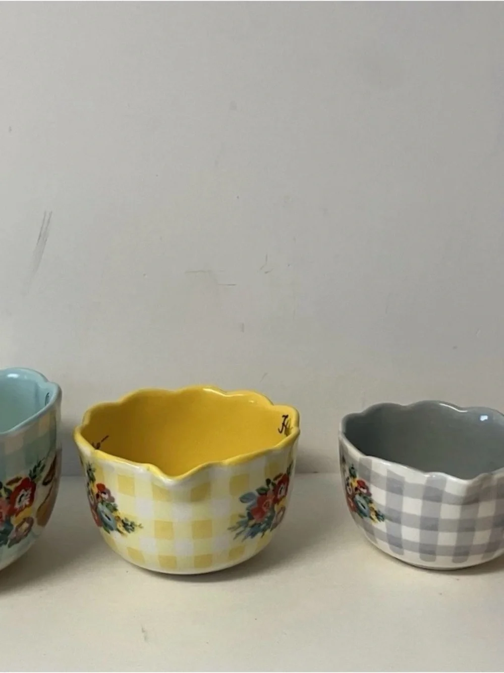 Pioneer Woman Gingham Sweet Romance Measuring Cup Set